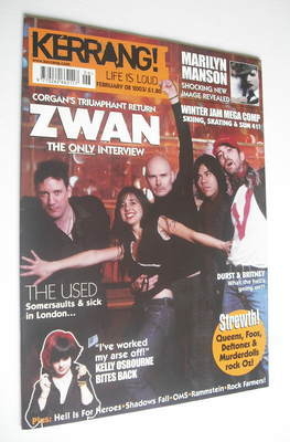 Kerrang magazine - Zwan cover (8 February 2003 - Issue 941)