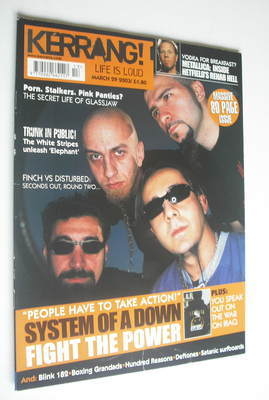 Kerrang magazine - System Of A Down cover (29 March 2003 - Issue 948)
