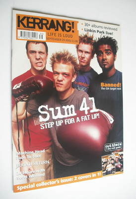 Kerrang magazine - Sum 41 / New Found Glory cover (29 September 2001 - Issue 872)