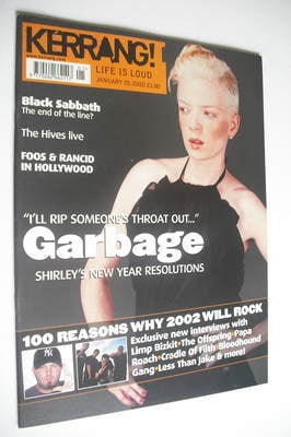 <!--2002-01-05-->Kerrang magazine - Shirley Manson cover (5 January 2002 - 