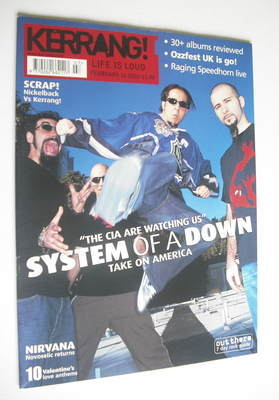Kerrang magazine - System Of A Down cover (16 February 2002 - Issue 891)