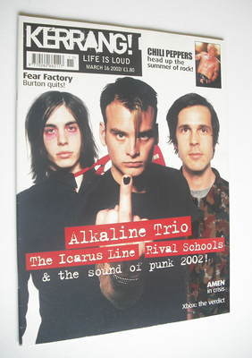 Kerrang magazine - Alkaline Trio cover (16 March 2002 - Issue 895)