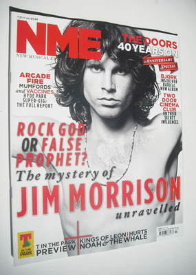 NME magazine - Jim Morrison cover (9 July 2011)