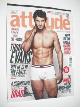 Attitude magazine - Thom Evans cover (August 2012 - Issue 221)