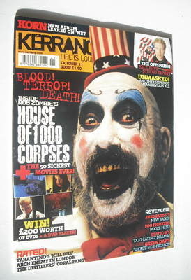 Kerrang magazine - House Of 1000 Corpses cover (11 October 2003 - Issue 976)
