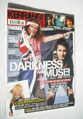 <!--2004-02-07-->Kerrang magazine - The Darkness & Muse cover (7 February 2