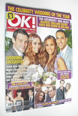 <!--2012-07-17-->OK! magazine - Una Healy and Ben Foden wedding cover (17 J