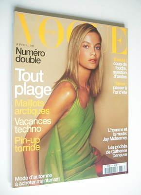 <!--1999-06-->French Paris Vogue magazine - June-July 1999 - Carolyn Murphy