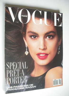 <!--1987-02-->French Paris Vogue magazine - February 1987 - Cindy Crawford 