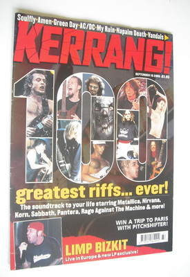 Kerrang magazine - 100 Greatest Riffs Ever cover (16 September 2000 - Issue 819)