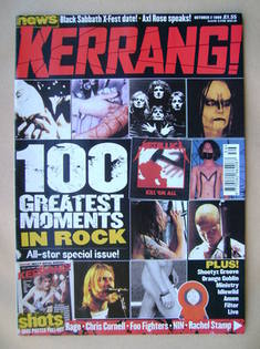 Kerrang magazine - 100 Greatest Moments In Rock cover (2 October 1999 - Issue 770)