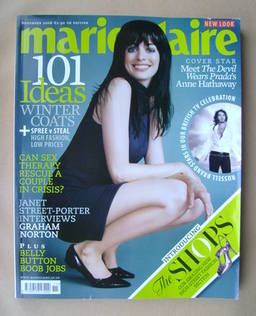 British Marie Claire magazine - November 2006 - Anne Hathaway cover