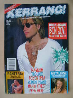 Kerrang magazine - Jon Bon Jovi cover (3 October 1992 - Issue 412)