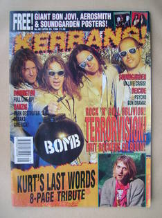 <!--1994-04-23-->Kerrang magazine - Terrorvision cover (23 April 1994 - Iss