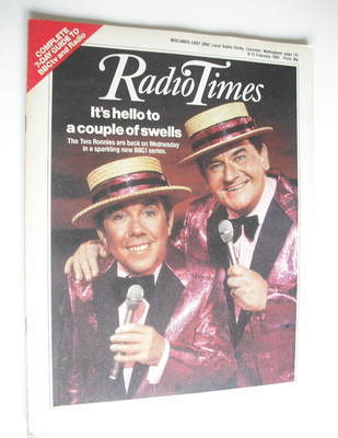 <!--1985-02-09-->Radio Times magazine - The Two Ronnies cover (9-15 Februar