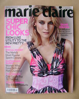 British Marie Claire magazine - April 2010 - Diane Kruger cover