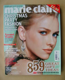 British Marie Claire magazine - December 2005 - Naomi Watts cover