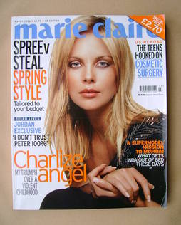 British Marie Claire magazine - March 2006 - Charlize Theron cover