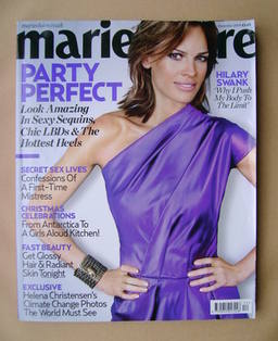 British Marie Claire magazine - December 2009 - Hilary Swank cover