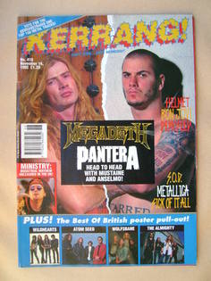 Kerrang magazine - Dave Mustaine / Phil Anselmo cover (14 November 1992 - Issue 418)