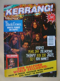 <!--1992-11-21-->Kerrang magazine - The Black Crowes cover (21 November 199