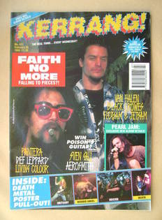Kerrang magazine - Jim Martin and Mike Patton cover (20 February 1993 - Issue 431)