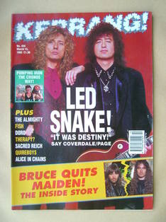 Kerrang magazine - David Coverdale and Jimmy Page cover (13 March 1993 - Issue 434)