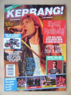 Kerrang magazine - Bruce Dickinson cover (27 February 1993 - Issue 432)