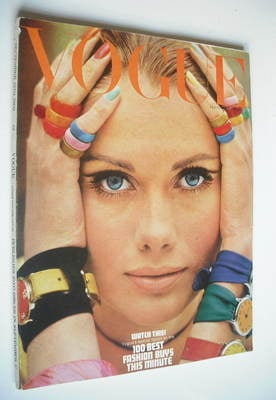 British Vogue magazine - 15 September 1966 - Maud Adams cover