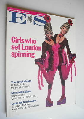 Evening Standard magazine - Girls Who Set London Spinning cover (November 1992)