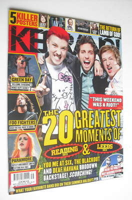 Kerrang magazine - The 20 Greatest Moments of Reading 2012 & Leeds 2012 cover (1 September 2012 - Issue 1430)