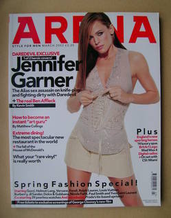 Arena magazine - March 2003 - Jennifer Garner cover