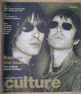 Culture magazine - Liam Gallagher and Noel Gallagher cover (23 June 2002)