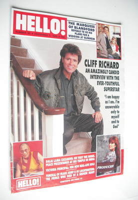Hello! magazine - Cliff Richard cover (2 December 1989 - Issue 80)