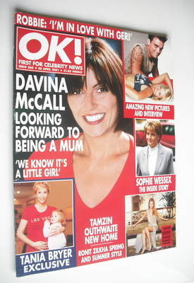 OK! magazine - Davina McCall cover (20 April 2001 - Issue 260)