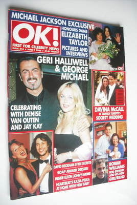 OK! magazine - George Michael and Geri Halliwell cover (9 June 2000 - Issue 216)