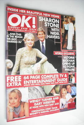 OK! magazine - Sharon Stone and Nigel Havers cover (26 November 1999 - Issue 189)