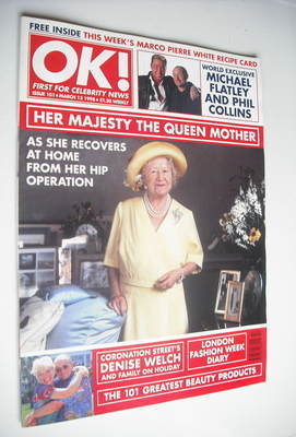 OK! magazine - The Queen Mother cover (13 March 1998 - Issue 101)