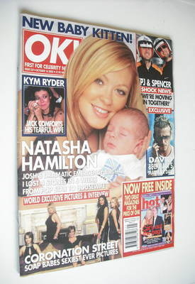OK! magazine - Natasha Hamilton and baby Josh cover (16 October 2002 - Issue 337)