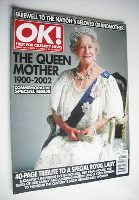 OK! magazine - The Queen Mother cover (11 April 2002 - Issue 310)