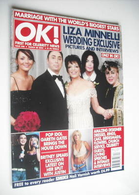 <!--2002-03-28-->OK! magazine - Liza Minnelli wedding cover (28 March 2002 