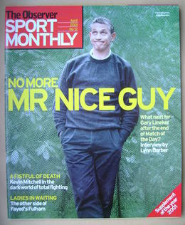 The Observer Sport Monthly magazine - Gary Lineker cover (April 2001)