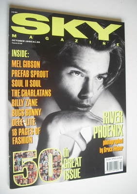 <!--1990-10-->Sky magazine - River Phoenix cover (October 1990)