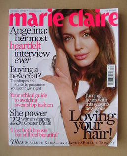 British Marie Claire magazine - October 2007 - Angelina Jolie cover