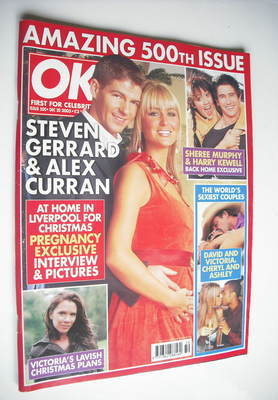 OK! magazine - Steven Gerrard and Alex Curran cover (20 December 2005 - Issue 500)