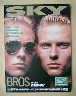 <!--1988-12-->Sky magazine - Luke Goss and Matt Goss cover (Christmas 1988)