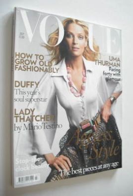 British Vogue magazine - July 2008 - Uma Thurman cover