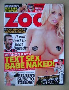 <!--2010-02-19-->Zoo magazine - Rhian Sugden cover (19-25 February 2010)