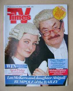 TV Times magazine - Leo McKern and Abigail McKern cover (19-25 November 1988)