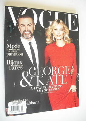 French Paris Vogue magazine - October 2012 - George Michael and Kate Moss cover